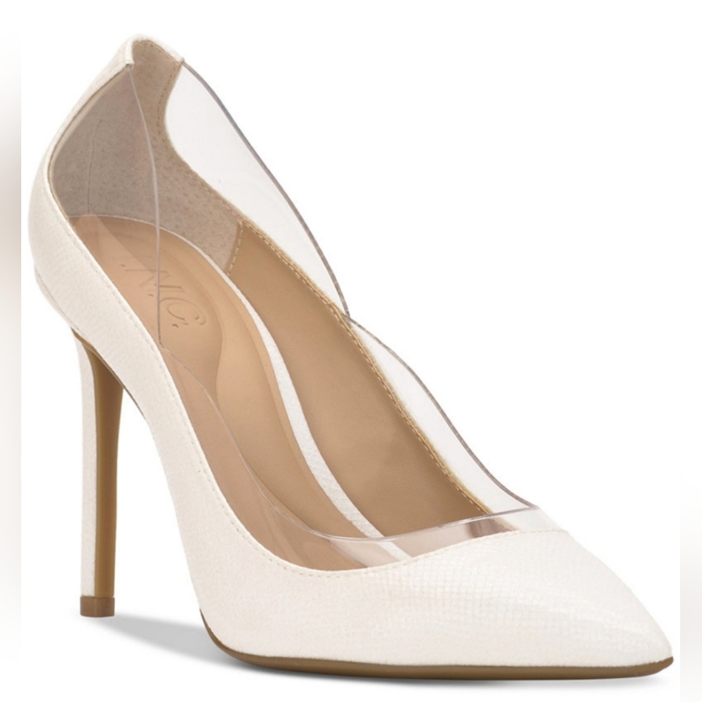 INC International Concepts Color Off White Heels Elegant Design. Size 8 M NWB